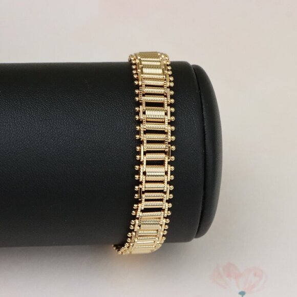 "Bold Textured Rose Gold Bracelet in Brass, XPBL1000 - Picture 9 of 12